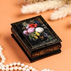 Шкатулка «Букет цветов», 8×10 см, лаковая миниатюра - фото 318295344