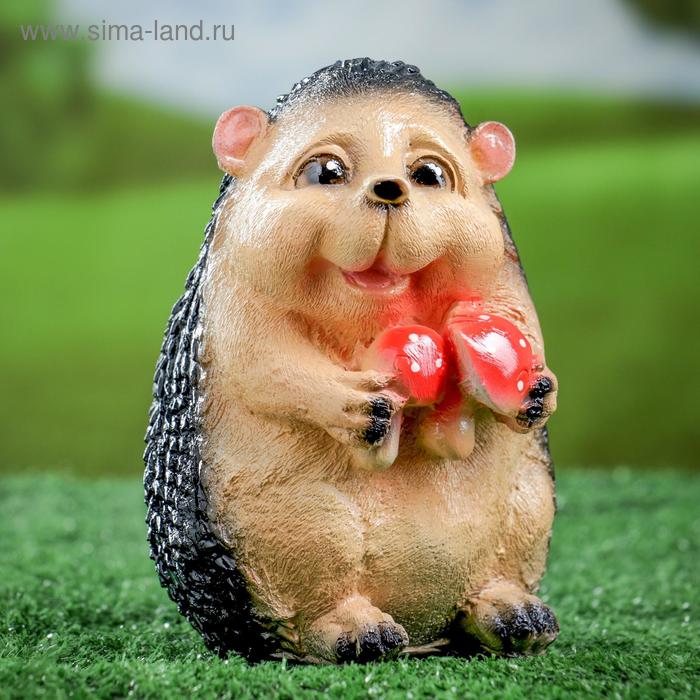 Садовая фигура из гипса «Ёжик с мухомором», 15.5 см - Фото 1