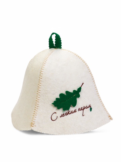 Шапка для бани и сауны, с нашивкой «С лёгким паром», шерсть овечья 50%, «Добропаровъ»