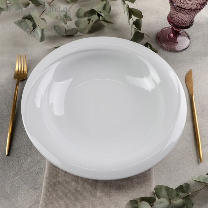 Тарелка фарфоровая для пасты «Икс-танбул», 1300 мл, d=30 см, цвет белый - Фото 1
