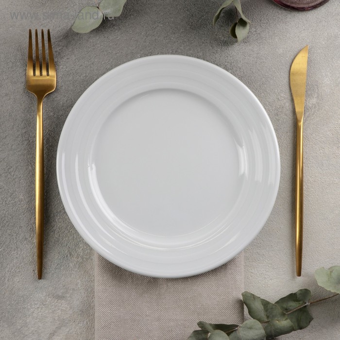 Тарелка фарфоровая пирожковая «Лизбон», d=20 см, цвет белый - Фото 1