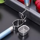 Пресс для чеснока Доляна Lagoona, 19 см, нержавеющая сталь, цвет голубой металлик - фото 24577644