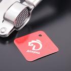 Пресс для чеснока Доляна Lagoona, 19 см, нержавеющая сталь, цвет голубой металлик - фото 24577645