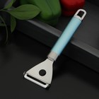 Овощечистка Доляна Lagoona, 19 см, нержавеющая сталь, голубая - Фото 2