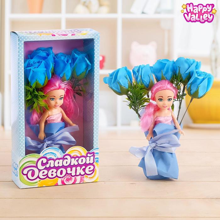 Подарочный набор для девочек «Сладкой девочке»: цветы из мыла, кукла, МИКС - Фото 1