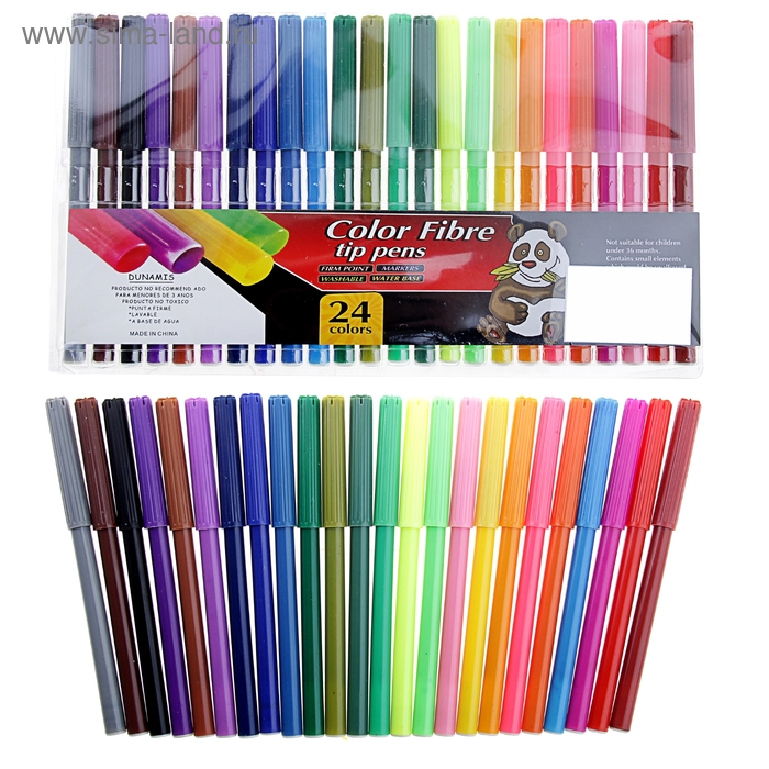 Фломастеры 24 цвета,вентилируемый колпачок - Фото 1