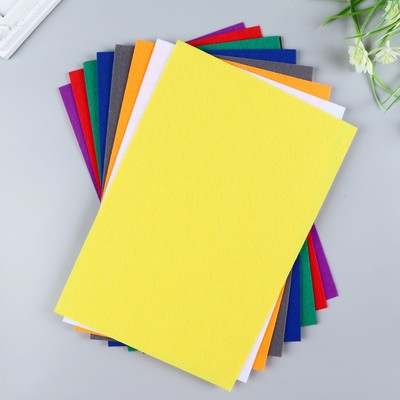 Набор фетра (жесткий) 1 мм 20х30 см 10 листов цв. ассорти