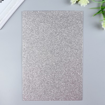 Фоамиран глиттерный Magic 4 Hobby 2 мм, серебро, 20×30 см