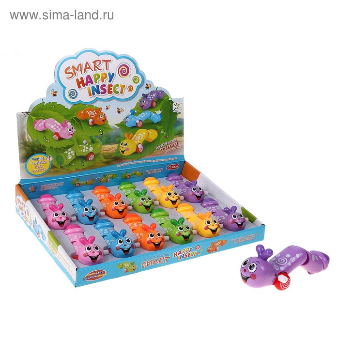 Игрушка заводная "Гусеничка", 6 видов, набор 12 шт - Фото 1