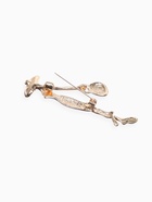 Брошь «Леди» с сумочкой, цвет красно-белый в золоте - фото 59978130