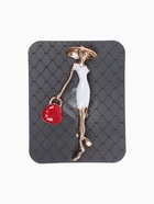 Брошь «Леди» с сумочкой, цвет красно-белый в золоте - фото 59978131