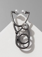 Брошь «Фонендоскоп» врача, в сером металле - Фото 6