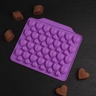 Форма для шоколада Доляна «Море сердец», силикон, 18×15×1 см, 52 ячейки, МИКС - Фото 15