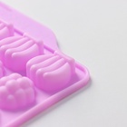 Форма для мармелада Доляна «Фруктовый бум», силикон, 18.5×17.5 см, 42 ячейки (2.2×2.2 см), розовая - Фото 4