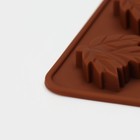Форма для конфет и шоколада Доляна «Кленовый сироп», силикон, 19.5×17.7×1 см, 18 ячеек, коричневая - Фото 5
