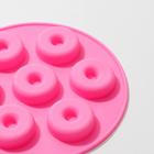 Форма для украшений Доляна «Пончики», силикон, 15,5×1,3 см, 7 ячеек, цвет МИКС - Фото 3