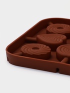 Форма для леденцов Доляна «Свидание», силикон, 14.5×14.5×1.5 см, 8 ячеек (3.5×3.5 см), с палочками, коричневая - Фото 3