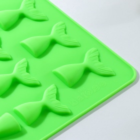 Форма для шоколада Доляна «Хвост», силикон, 25×22.5×0.4 см, 18 ячеек (5.3×4 см), МИКС