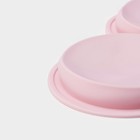 Форма для выпечки Доляна «Круг», силикон. 23×19.5 см, 3 ячейки (d=10 см), розовая - Фото 4