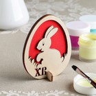 Заготовка для творчества "Яйцо. Кролик" двойная, красная  9х7 см - Фото 1
