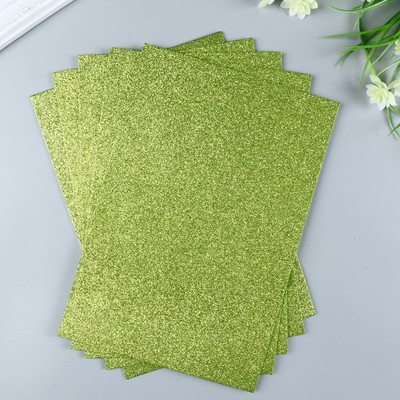 Фоамиран глиттерный Magic 4 Hobby 2 мм, 20×30 см, светло-зеленый