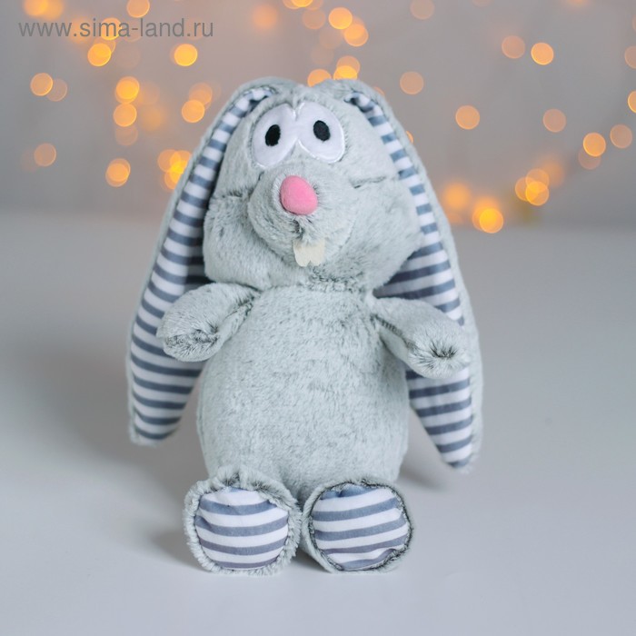 Мягкая игрушка «Зайчик уши в полоску», цвета МИКС - Фото 1