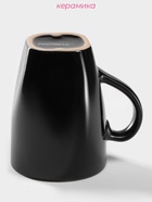 Кружка Доляна «Пастель», 280 мл, керамика, чёрная - Фото 2