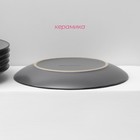 Набор тарелок Доляна «Ваниль», 18 предметов: 6 тарелок d=19 см, 6 тарелок d=27 см, 6 мисок d=19 см, керамика, серый - Фото 3