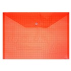 Папка-конверт на кнопке, А4, 140 мкм, Calligrata "Клетка", тонированная, красная - фото 304995203