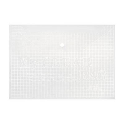 Папка-конверт на кнопке, А4, 140 мкм, Calligrata «Клетка», прозрачная