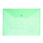 Папка-конверт на кнопке, А4, 140 мкм, Calligrata "Клетка", тонированная, зелёная - фото 319686646