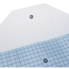 Набор папок-конвертов на кнопке А4, 140 мкр, 12 штук, клетка тонированная синяя - Фото 3
