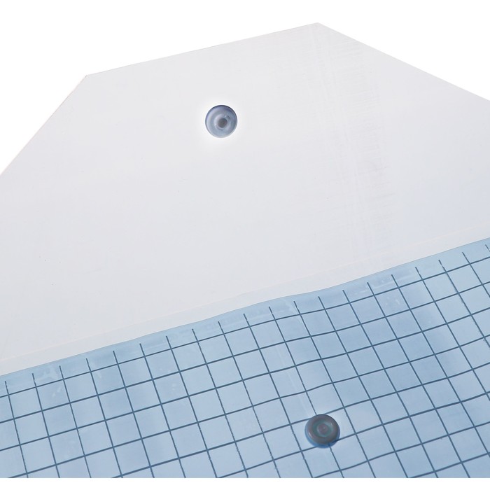 Набор 12 шт. Папка-конверт на кнопке формат А4 140мкр Клетка тонированная синяя