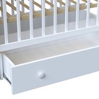 Кровать детская BONNE колесо-качалка с ящиком, белый, 1200×600 - Фото 4