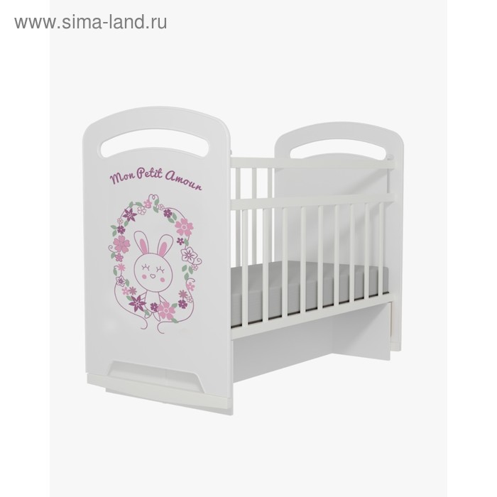 Кровать детская Mon Amur колесо-качалка с маятником  (белый) (1200х600 - Фото 1