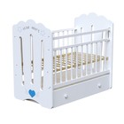 Кровать детская Little Heart, маятник, с ящиком, белая, 1200×600 - Фото 3