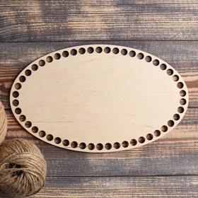 Заготовка для вязания 'Овал', донышко фанера 3 мм, 25x15 см, d=9мм