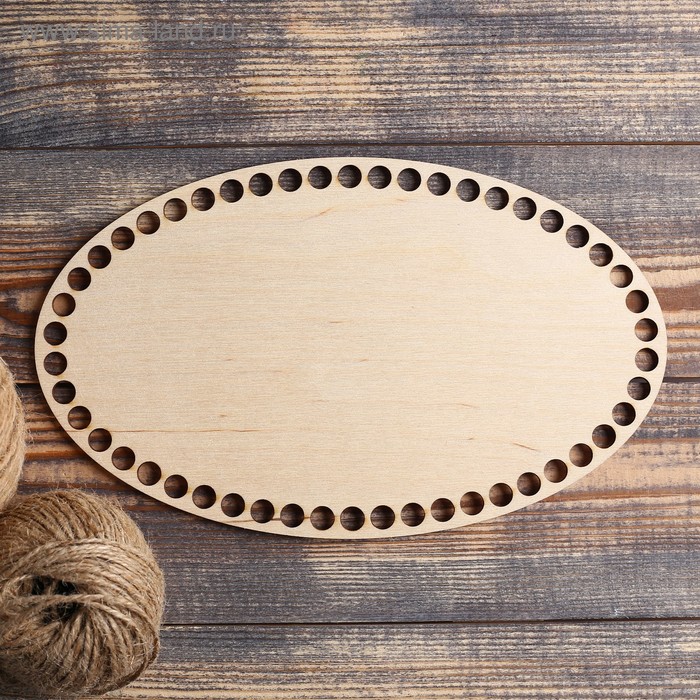 Заготовка для вязания "Овал", донышко фанера 3 мм, 25×15 см, d=9мм - Фото 1