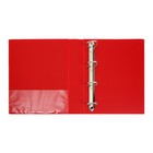 Папка "Панорама" А4, 60 мм на 4-х кольцах, с передним прозрачным карманом, до 400 листов, красная - Фото 3