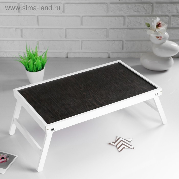 Столик для завтрака Дарим Красиво «Ренессанс», натуральный, 50×30 см, дерево, белый - Фото 1