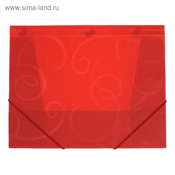 Папка на резинке А4 400мкр Завиток красная - Фото 1