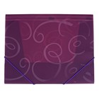 Папка на резинке А4 400мкр Завиток фиолет - Фото 1