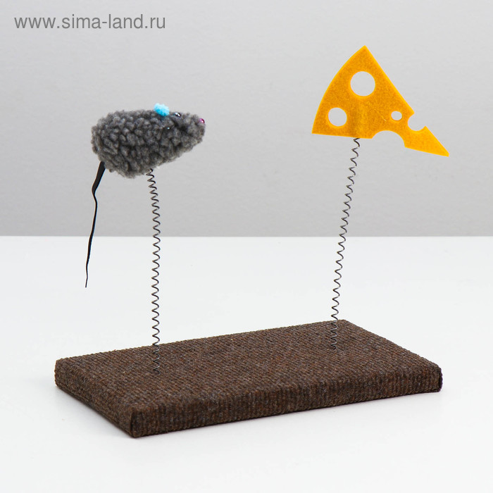 Игрушка для кошек с дразнилками «Мышь и сыр», 26×14.5×22 см, цвет МИКС