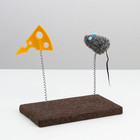 Игрушка для кошек с дразнилками "Мышь и сыр", 26 х 14,5 х 22 см  микс цветов - фото 809214016