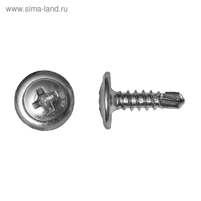 Саморез полусфера Steelrex с прессшайбой, сверло, цинк 4.2×25, 8 000 шт. - Фото 1