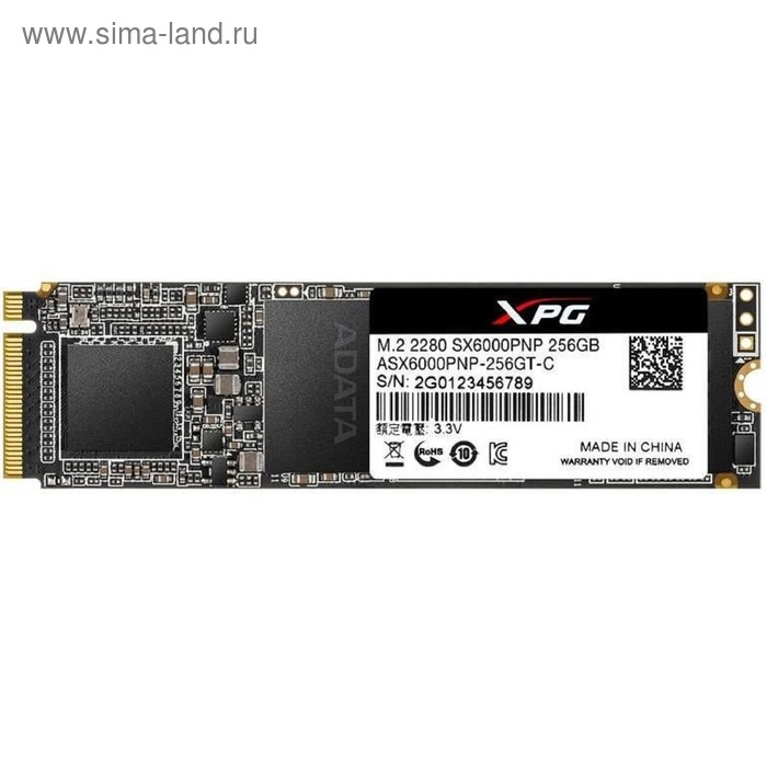 Накопитель SSD A-Data XPG SX6000 Pro M.2 2280 ASX6000PNP-256GT-C, 256Гб, PCI-E x4 - Фото 1
