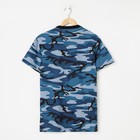 Футболка мужская камуфляж, цвет синий, размер 50 - Фото 3