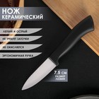 Нож керамический Доляна «Тень», лезвие 7,5 см, цвет чёрный - фото 321272597