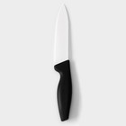 Нож керамический Доляна «Тень», лезвие 13 см, цвет чёрный - Фото 3