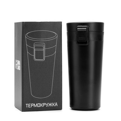 Термокружка Мастер К Style, 380 мл, сохраняет тепло 8 ч, с ситечком, нержавеющая сталь, чёрная